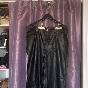 H&M Black Faux Leather Trousers